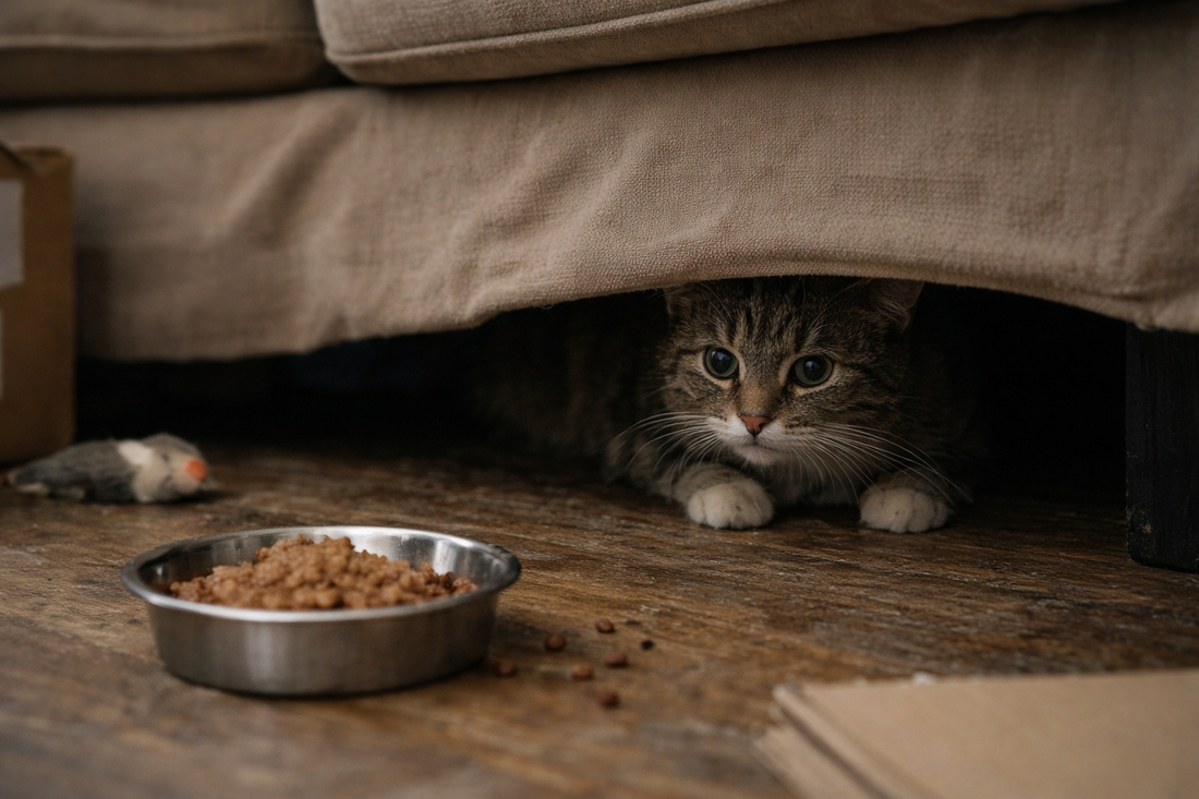 Mon chat ne mange plus et se cache.