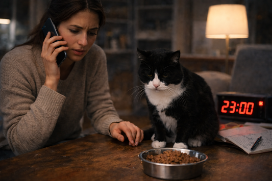 Mon chat ne mange plus la nuit ou le week-end.