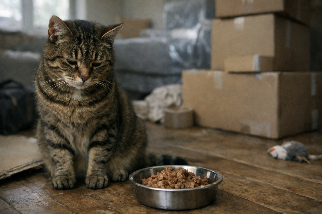 Après mon déménagement, mon chat ne mange plus .
