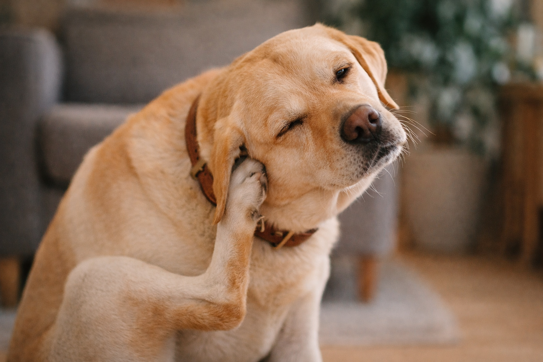 Mon chien se gratte l’oreille et secoue la tête.